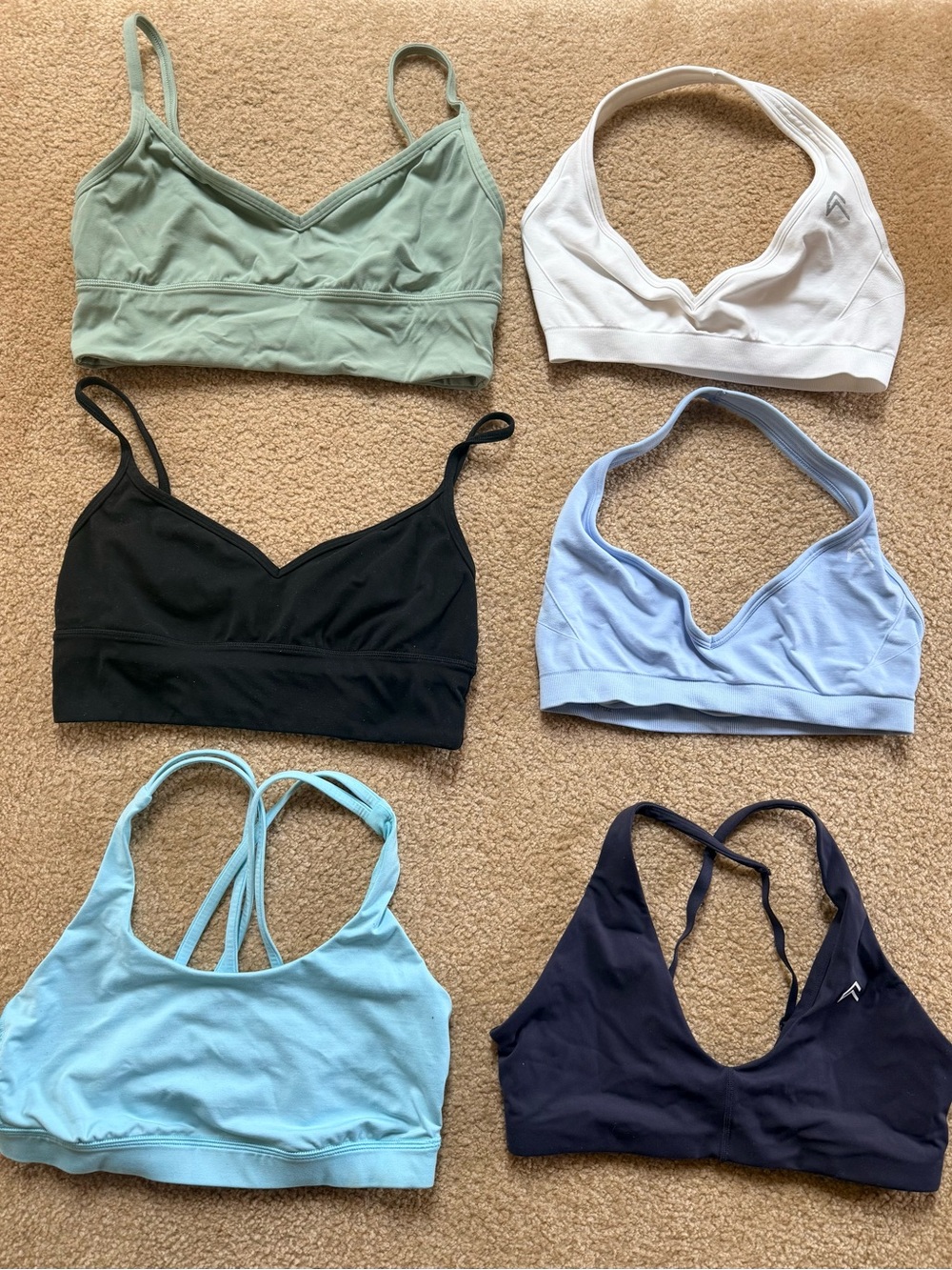Lot of 6 Oner Active and Lululemon Sports Bras size Medium / 8